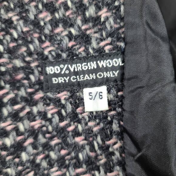 Saxton Hall Black White Pink Vintage Wool Tweed Full Length Lined Coat 5 / 6 - Picture 6 of 6